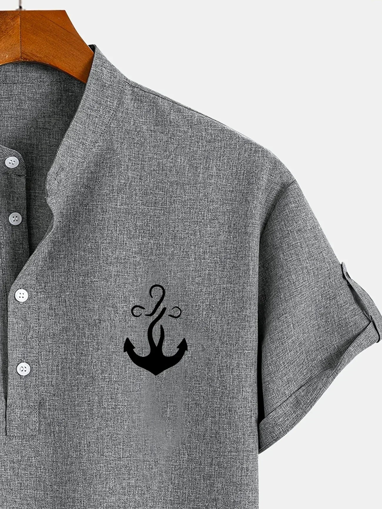 Leblanc™ | Elegantní košile s krátkým rukávem a vysokým límcem