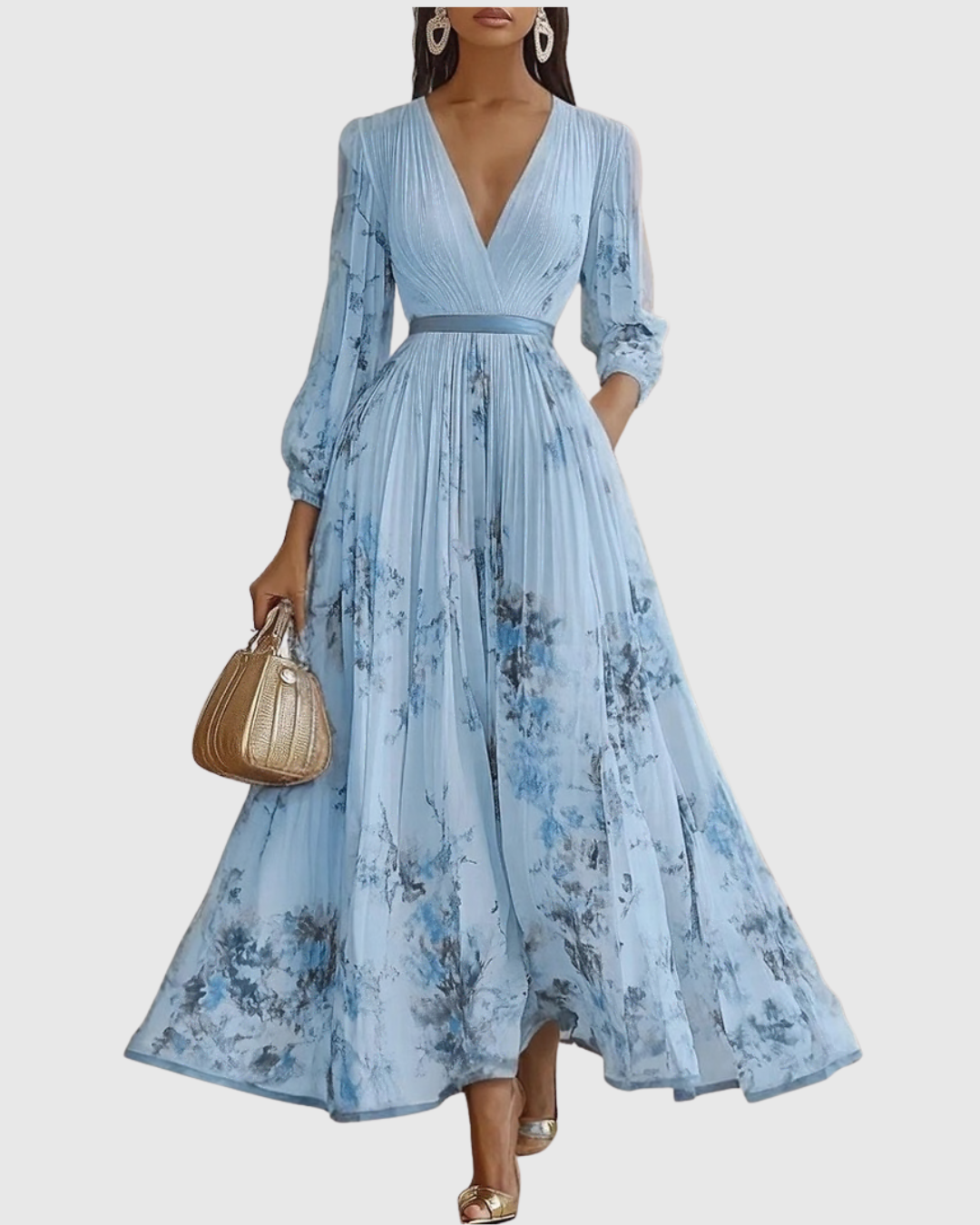 Rowella | Elegantní Maxi Šaty S Plisé