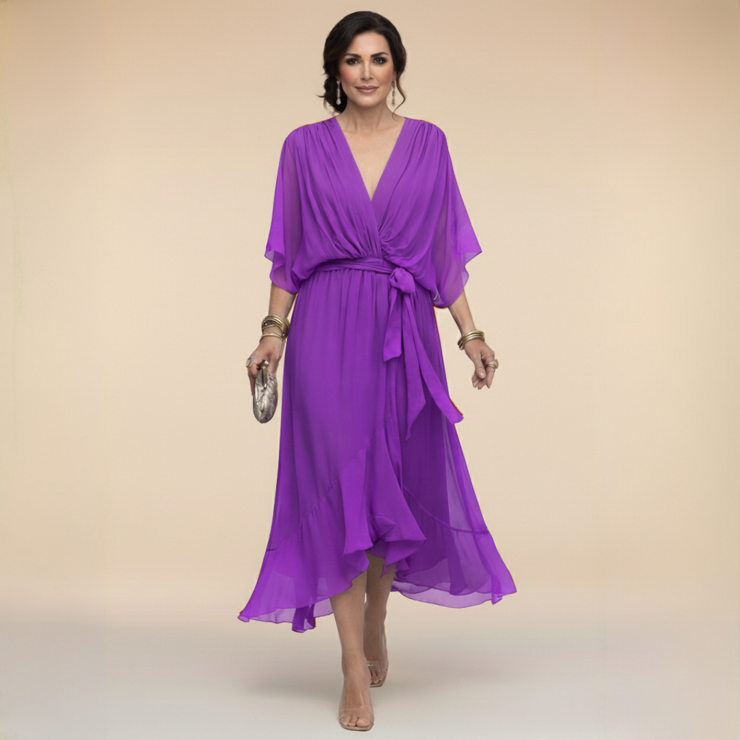 La Scintilla | Šaty z chiffon s výstřihem do V