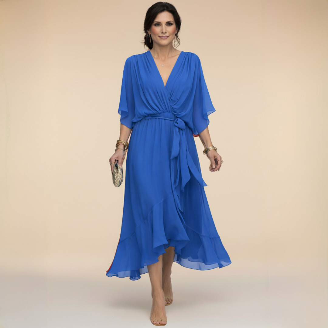 La Scintilla | Šaty z chiffon s výstřihem do V