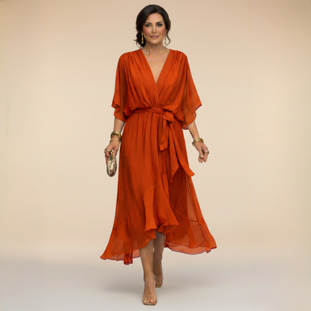 La Scintilla | Šaty z chiffon s výstřihem do V