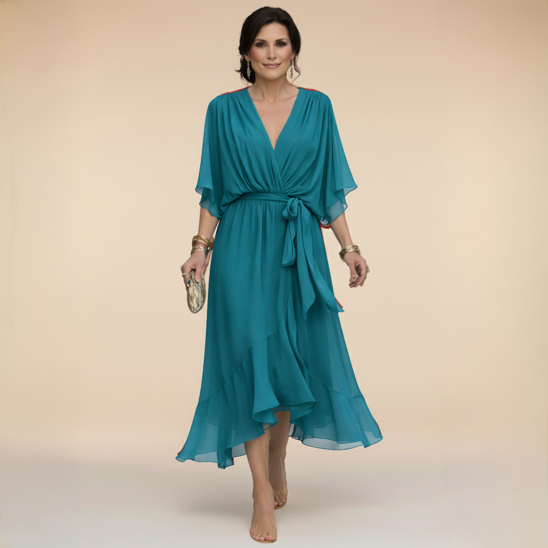 La Scintilla | Šaty z chiffon s výstřihem do V