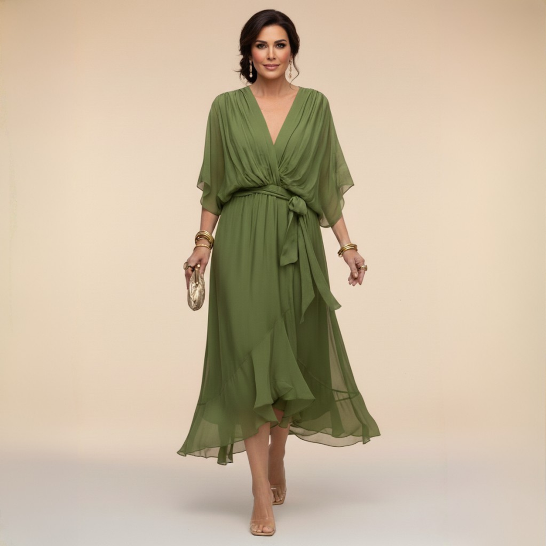 La Scintilla | Šaty z chiffon s výstřihem do V