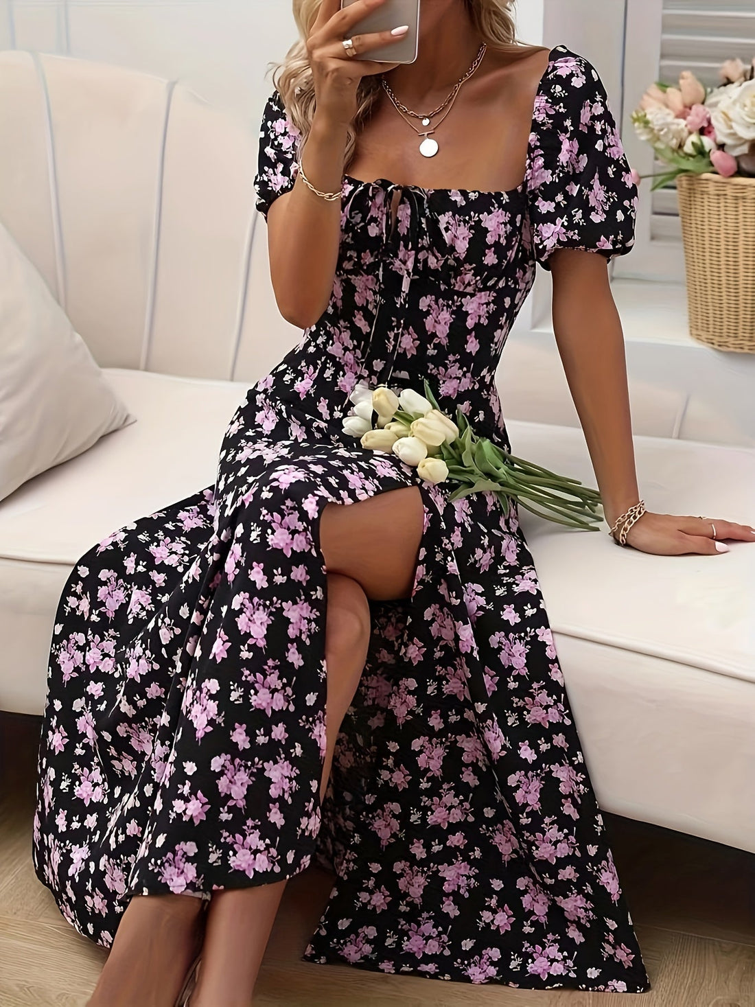 La Scintilla | Elegantní květinové šaty Chloé