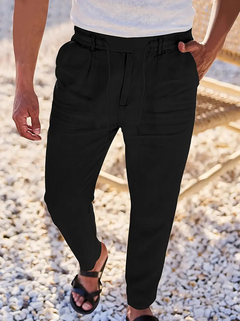 Elegantní Lněné Kalhoty