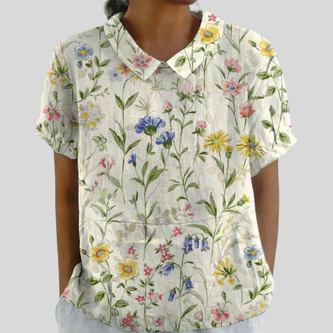 Elegantní květinový a pohodlný top