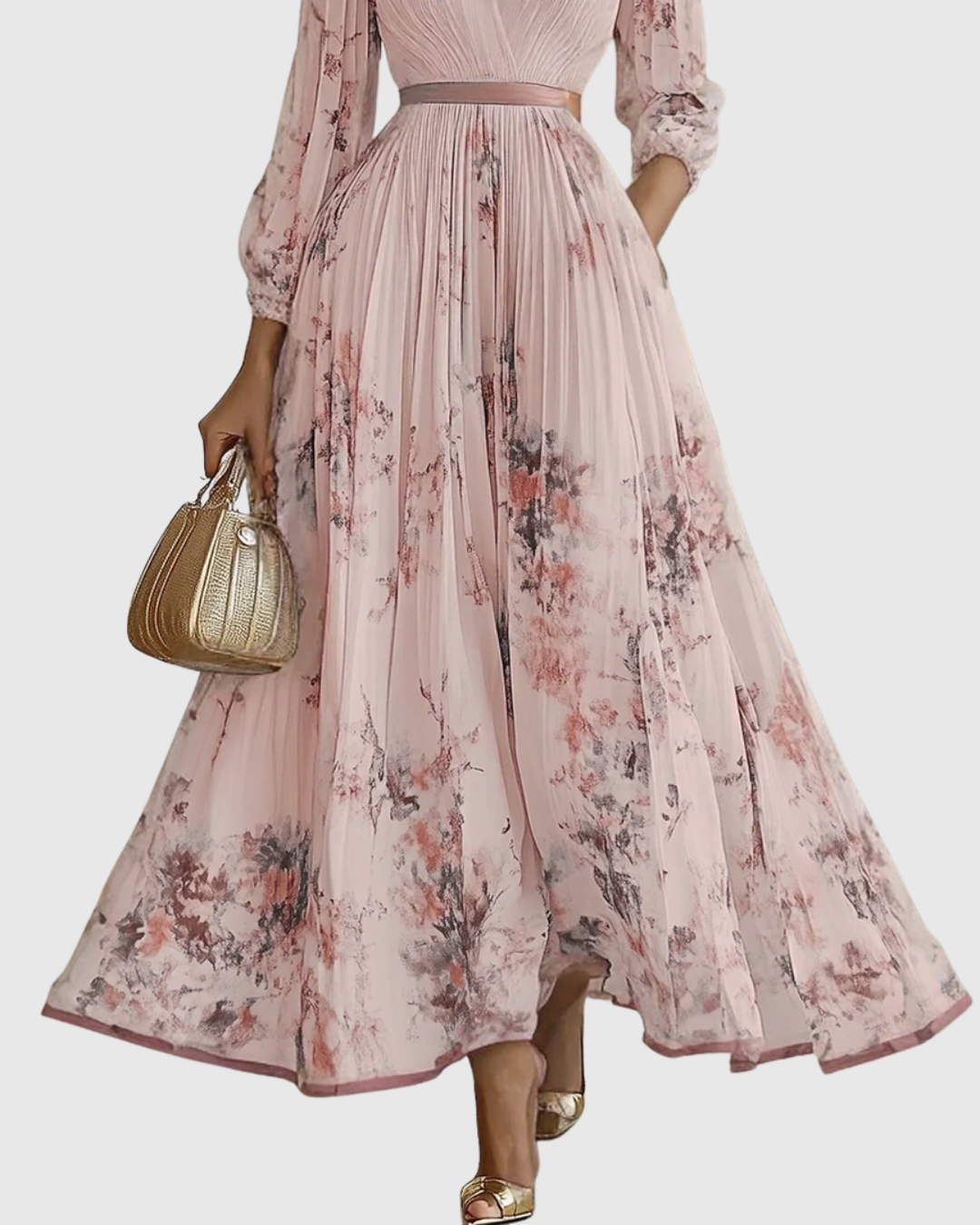 Rowella | Elegantní Maxi Šaty S Plisé