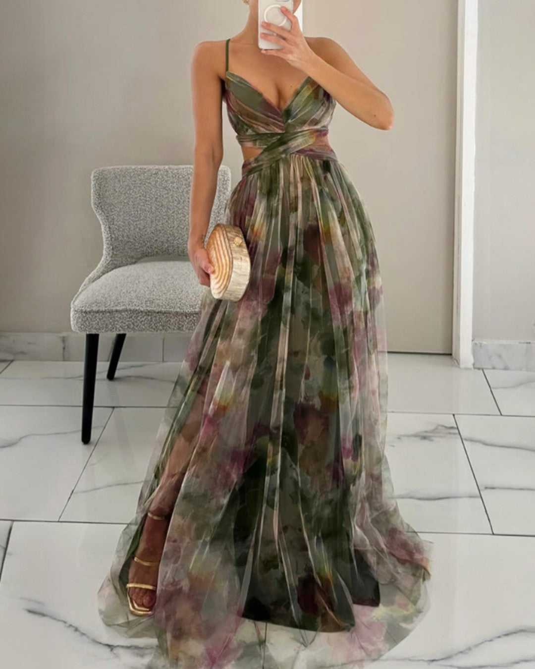 La Scintilla| Maxi Šaty Elegantní Květinové