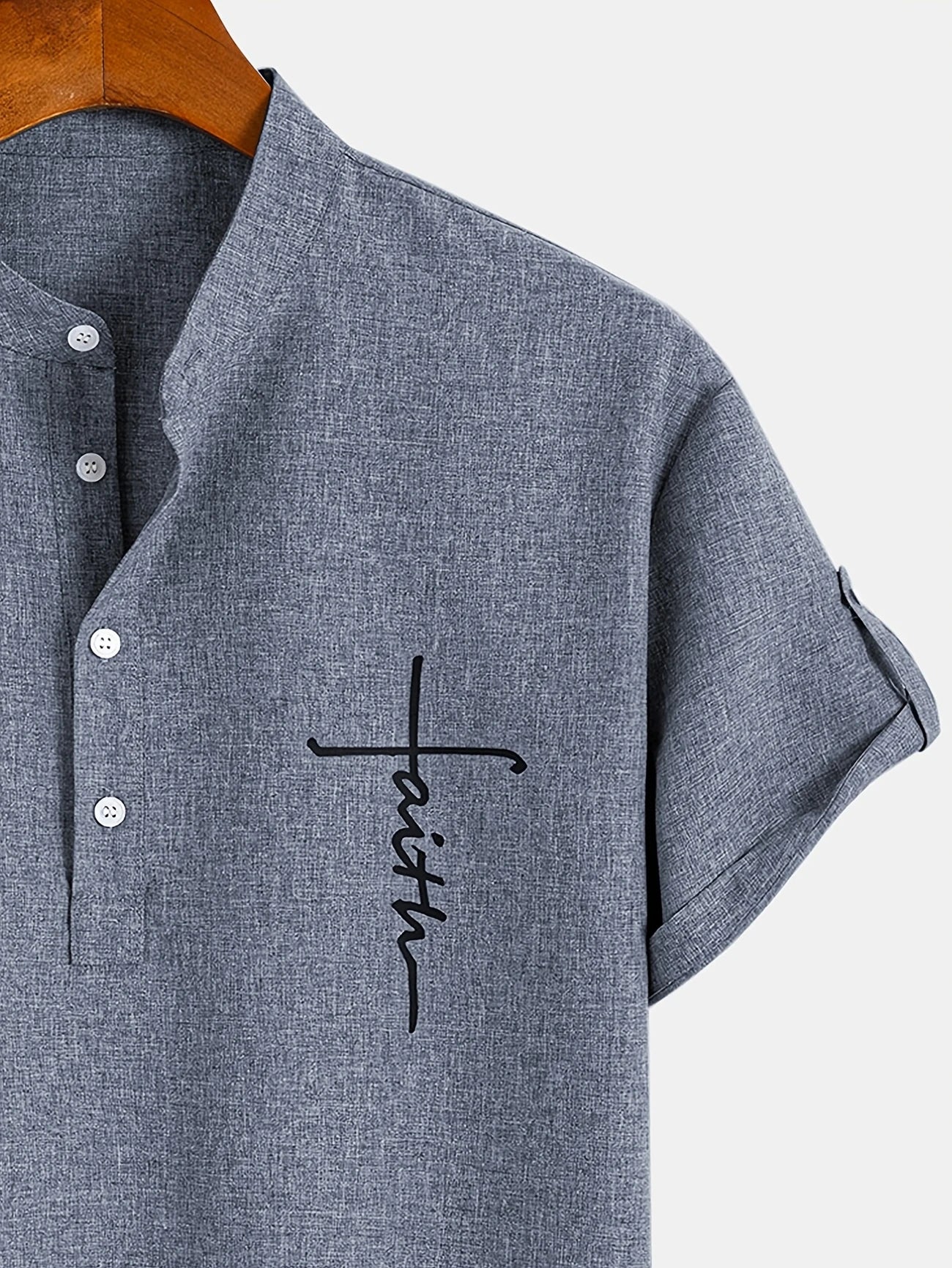 Leblanc™ | Elegantní košile s krátkým rukávem a vysokým límcem