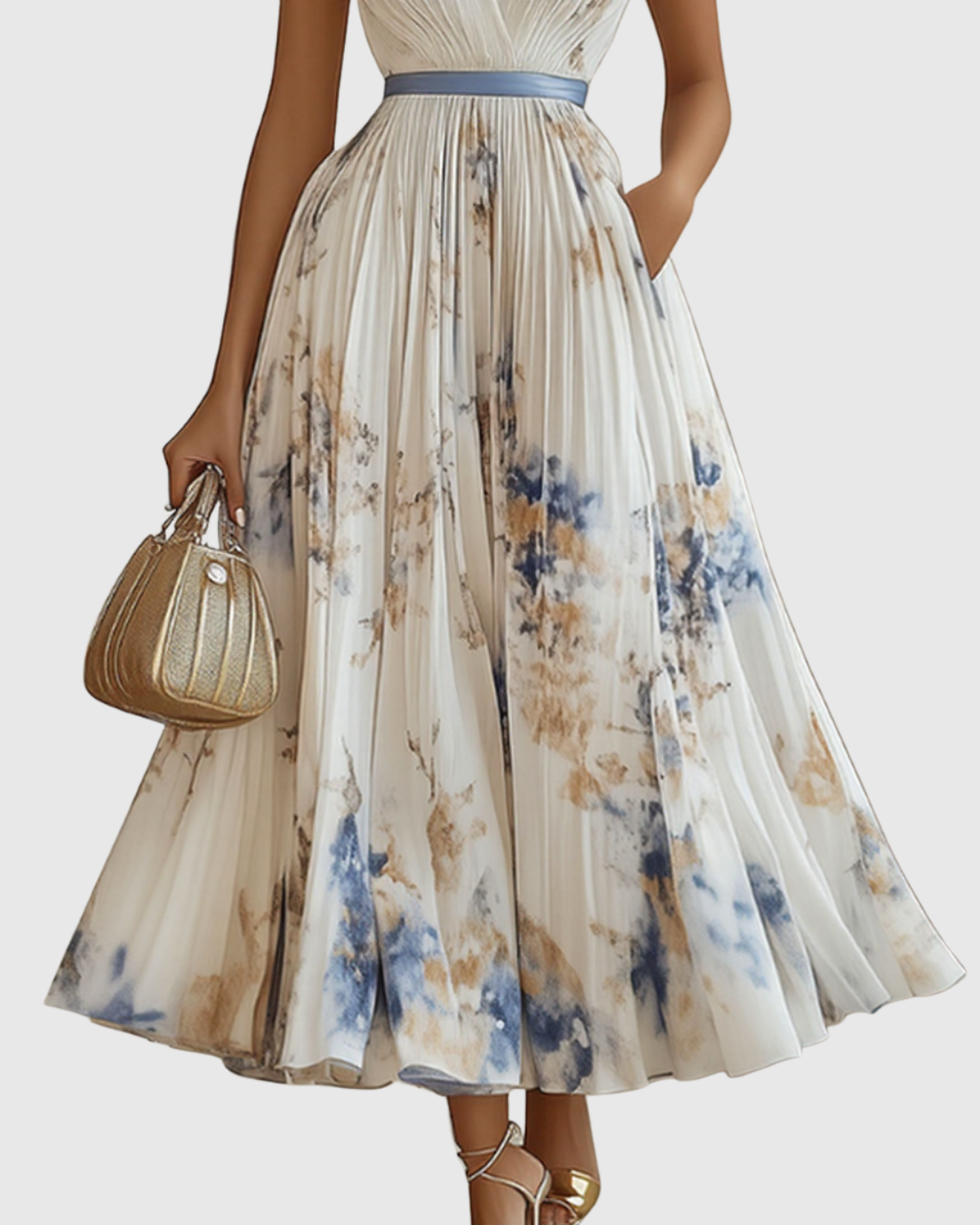 Rowella | Elegantní Maxi Šaty S Plisé