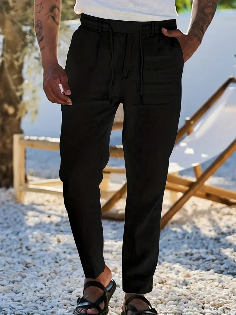 Elegantní Lněné Kalhoty