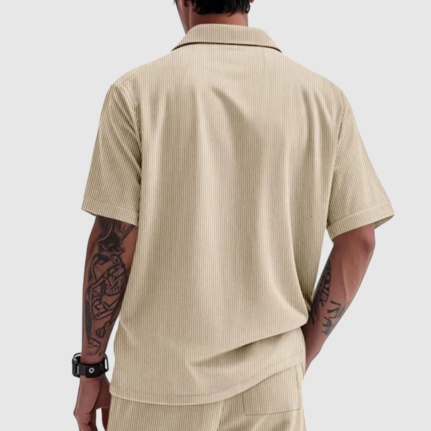 Elegantní Hnědá Košile z Veluru pro Muže