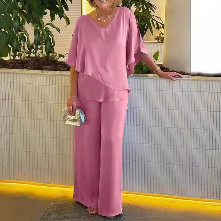 Martha - Pohodlný set s širokými nohavicemi
