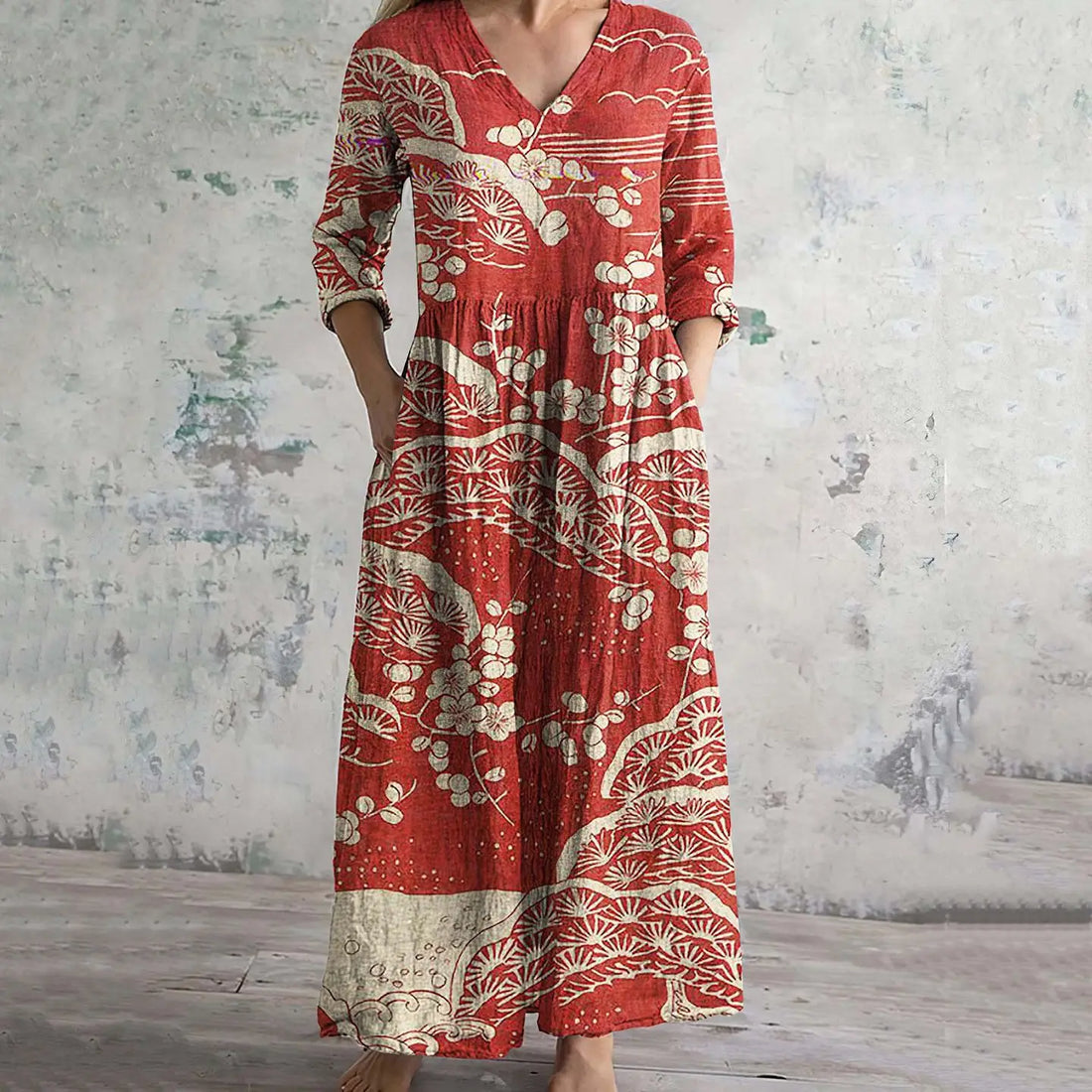 Petra – dlouhé letní boho šaty s potiskem, KARO Moda