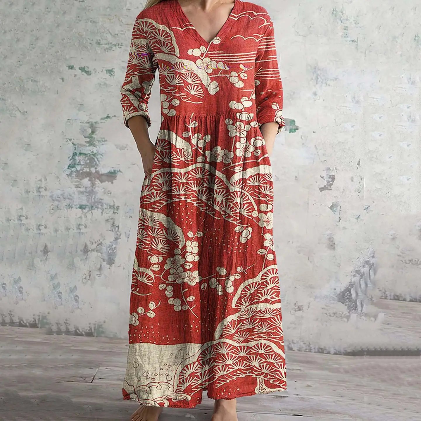Petra – dlouhé letní boho šaty s potiskem, KARO Moda