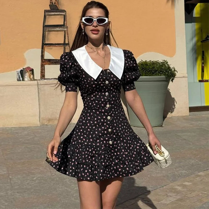 Elodie | Mini šaty s elegantními balónovými rukávy