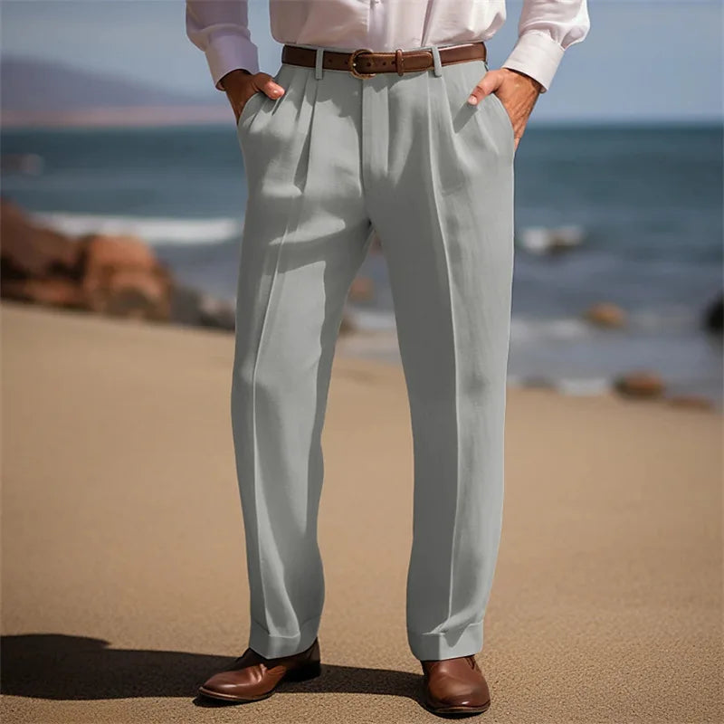 Elegantní Lněné Kalhoty