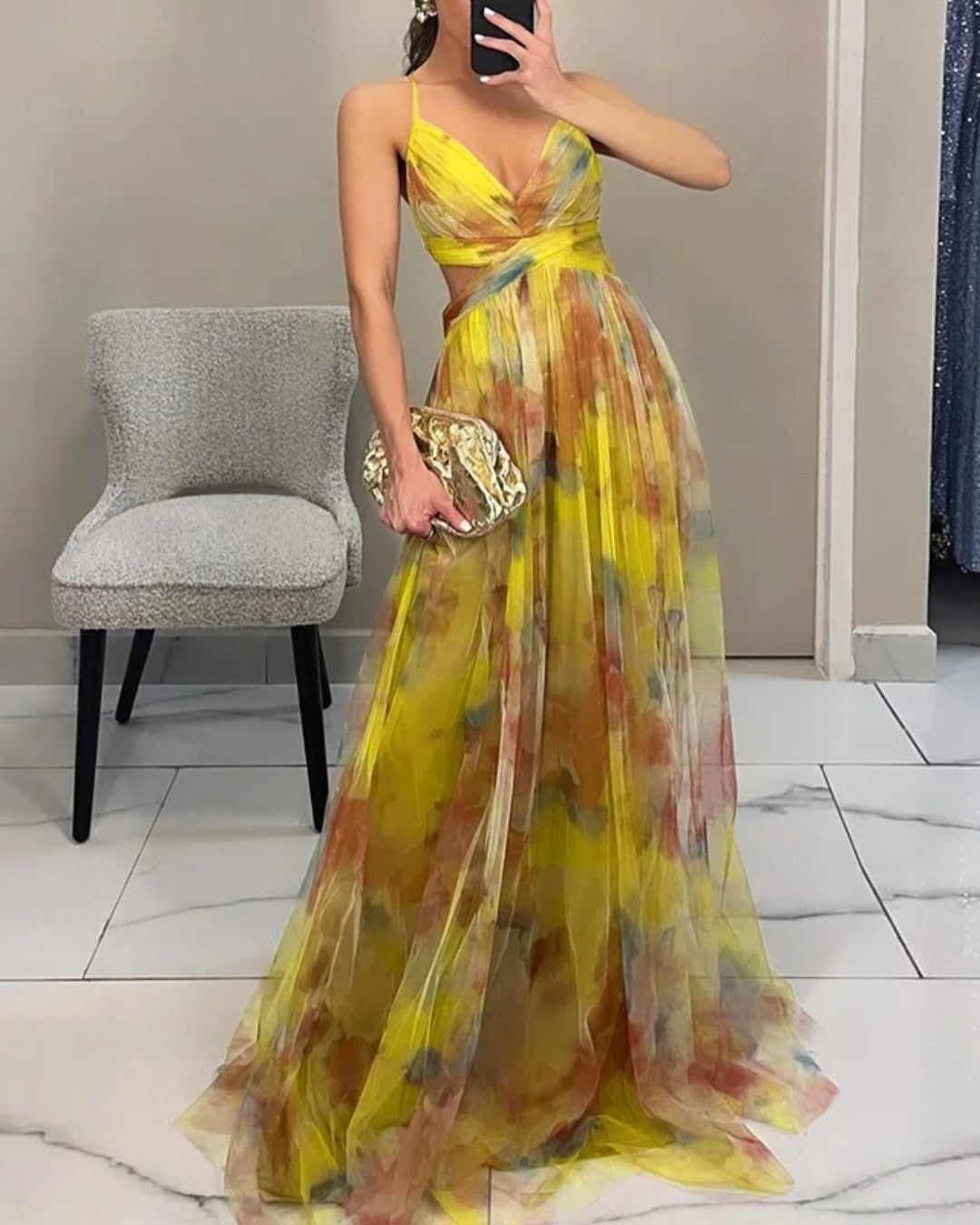 La Scintilla| Maxi Šaty Elegantní Květinové