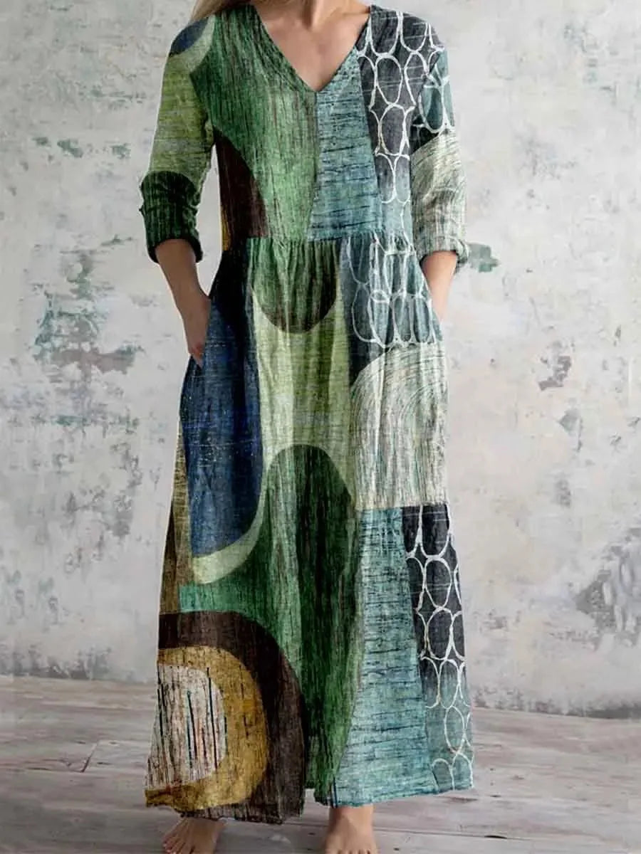 Lenka – dlouhé letní boho šaty s potiskem, KARO Moda