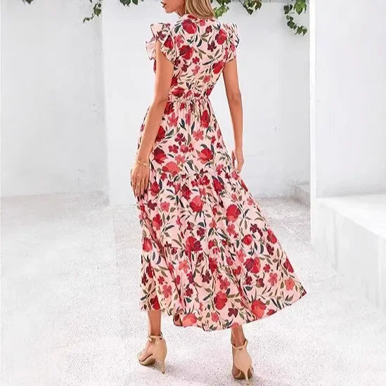Keshia | Elegantní dlouhé šaty s výstřihem do V