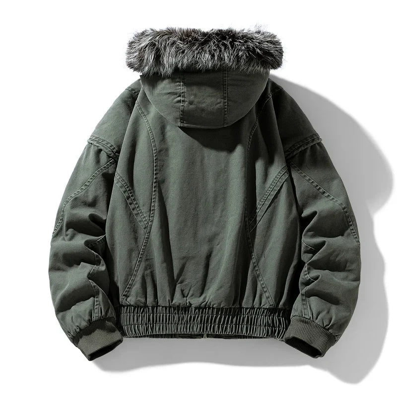 Elegantní Cargo Kabát Podšitý Fleece