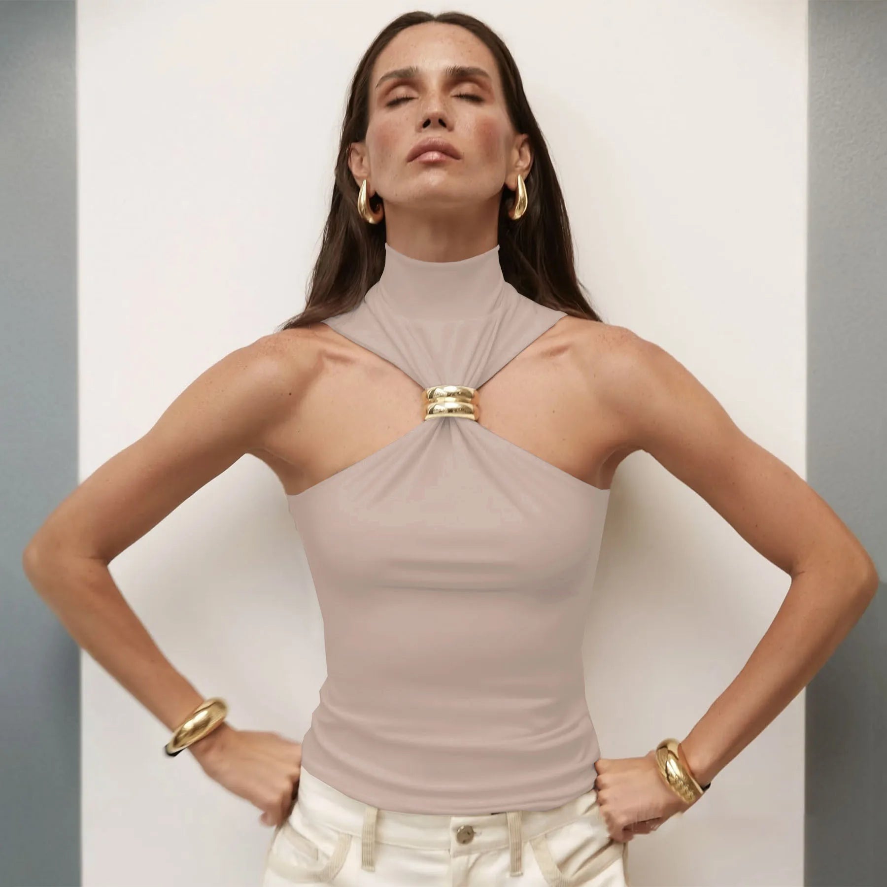 Brianna | Top Chic s Doplňkem ve Zlato