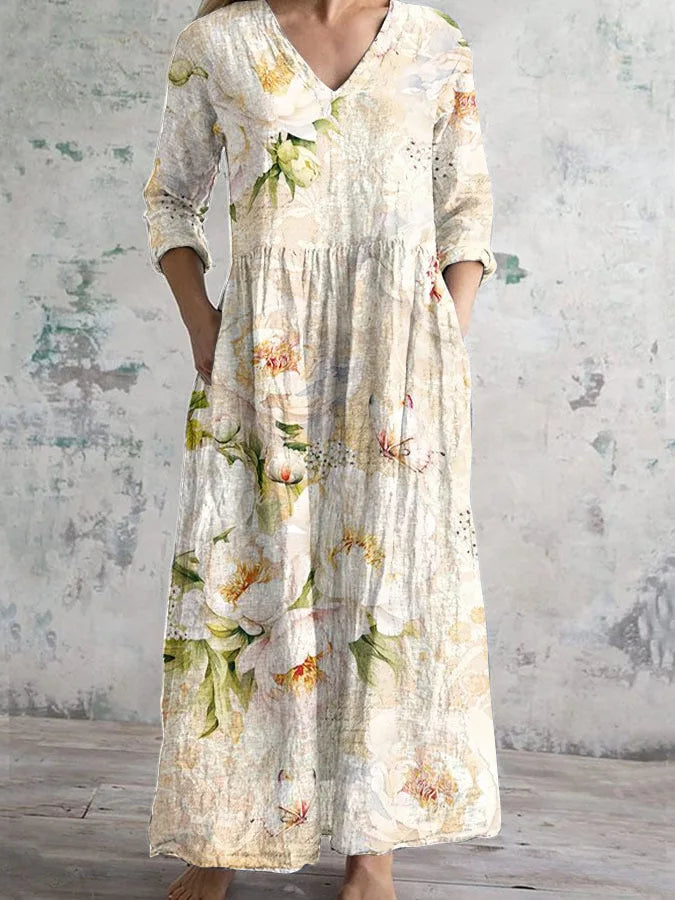 Jitka – dlouhé letní boho šaty s potiskem, KARO Moda