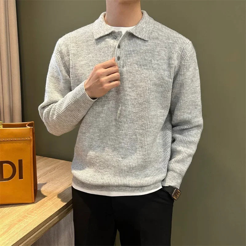 Elegantní pletený polo svetr