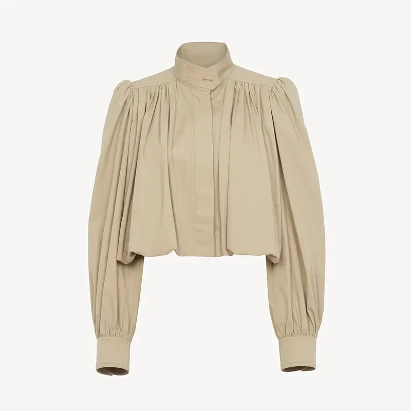 Frieda | Trendy kabát s nabíranými rukávy