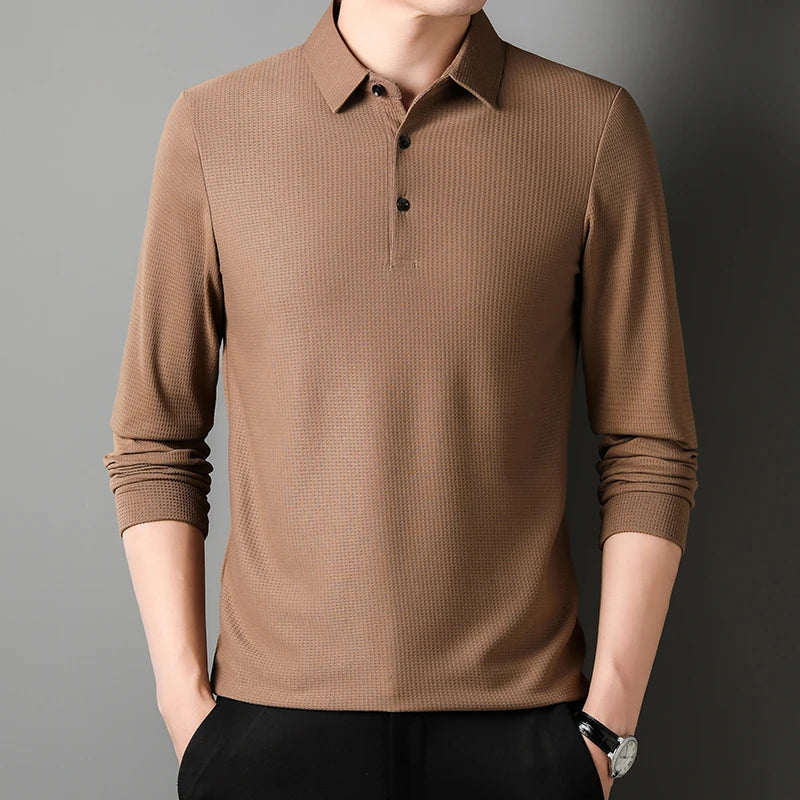 Elegantní Polo Košile s Dlouhým Rukávem