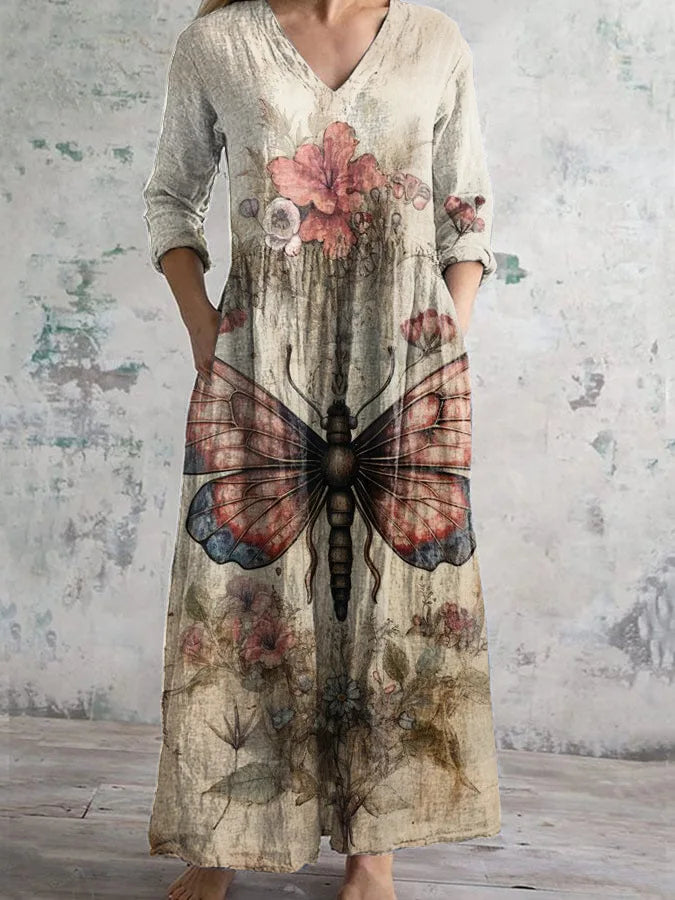 Hana – dlouhé letní boho šaty s potiskem, KARO Moda