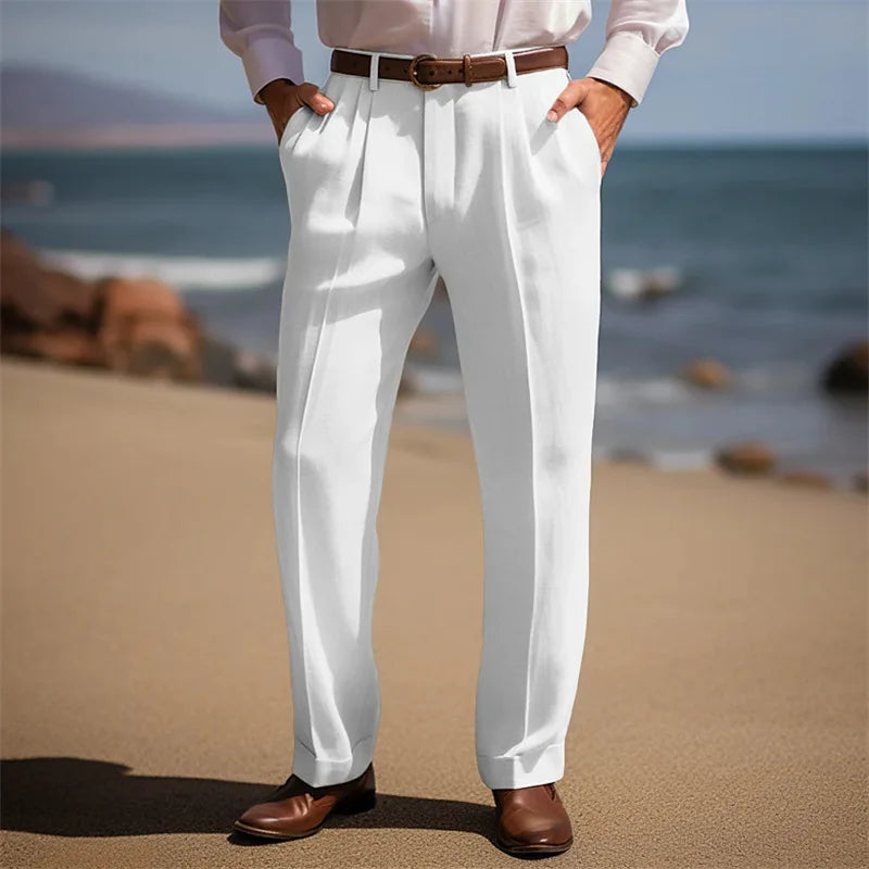 Elegantní Lněné Kalhoty