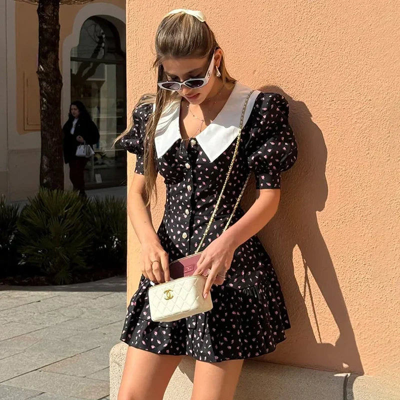 Elodie | Mini šaty s elegantními balónovými rukávy