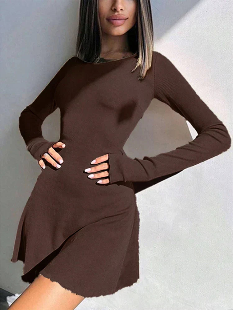 Pressley | Mini Bodycon Šaty s Dlouhými Rukávy