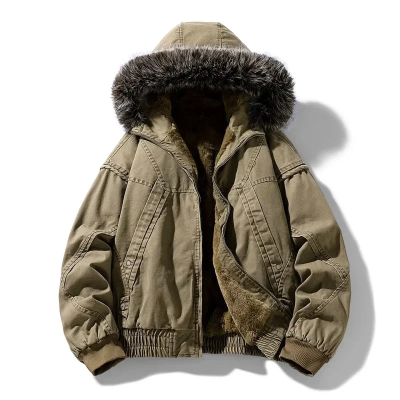 Elegantní Cargo Kabát Podšitý Fleece