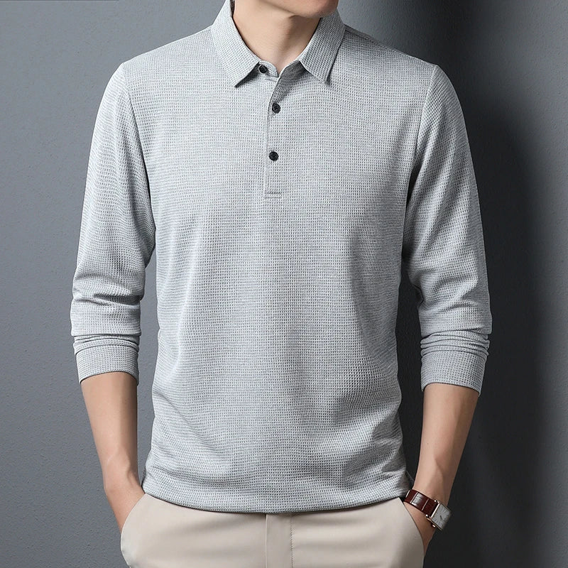 Elegantní Polo Košile s Dlouhým Rukávem