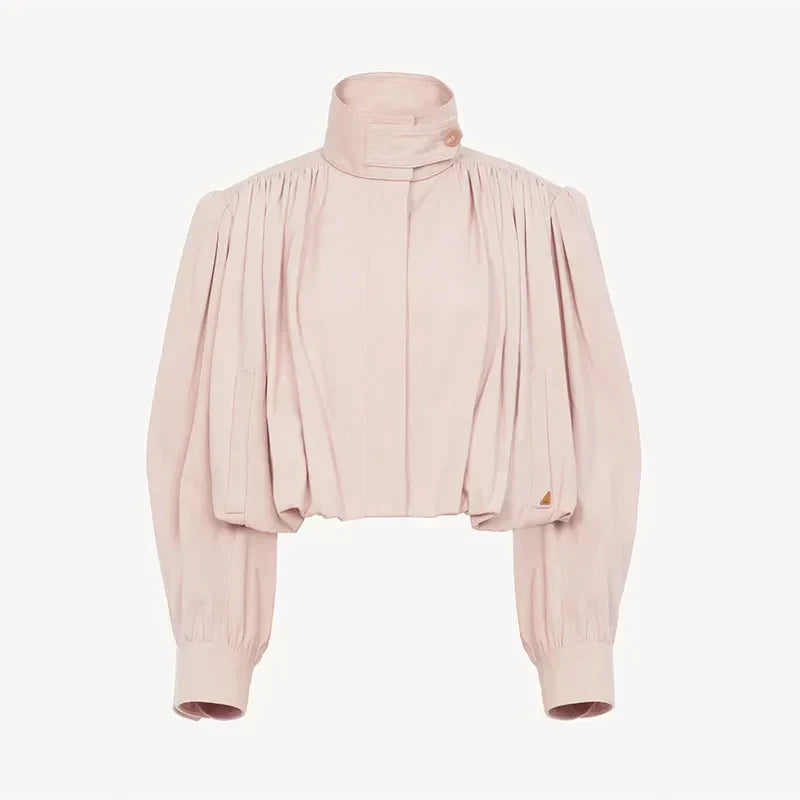 Frieda | Trendy kabát s nabíranými rukávy
