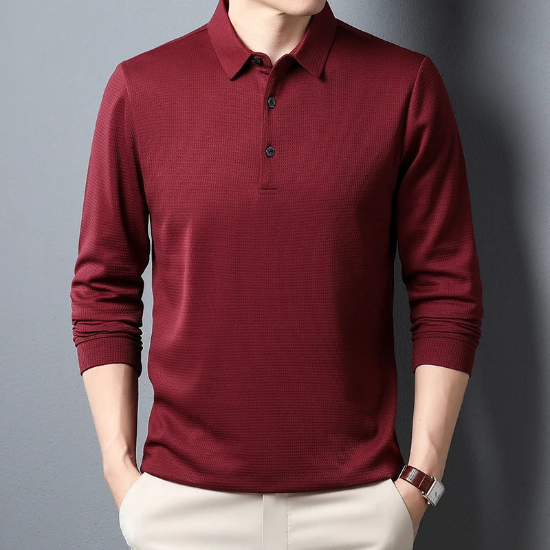 Elegantní Polo Košile s Dlouhým Rukávem