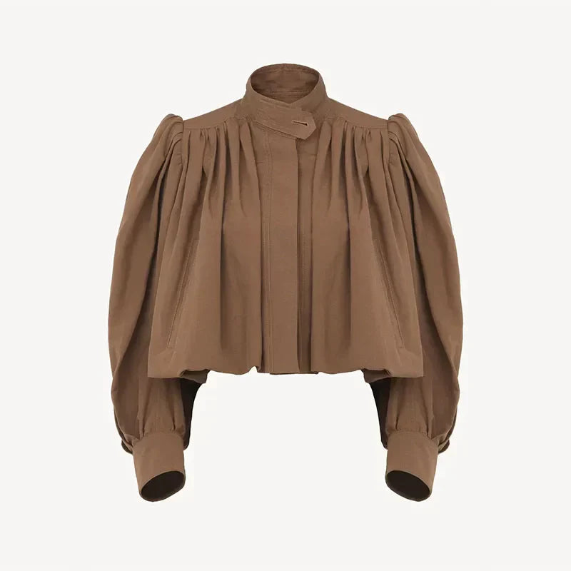 Frieda | Trendy kabát s nabíranými rukávy