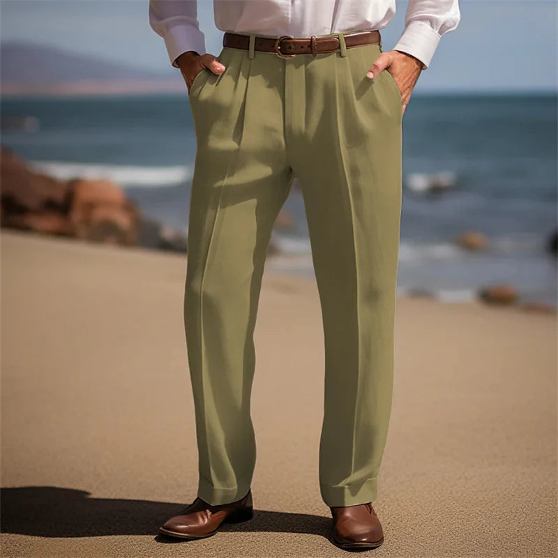 Elegantní Lněné Kalhoty
