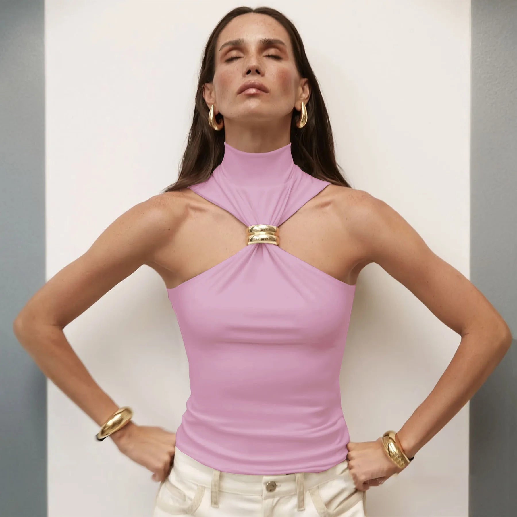 Brianna | Top Chic s Doplňkem ve Zlato