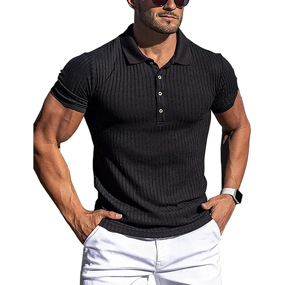 Elegantní Pánská Polo Košile s Pruhy