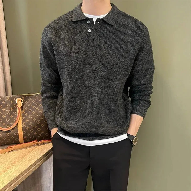 Elegantní pletený polo svetr