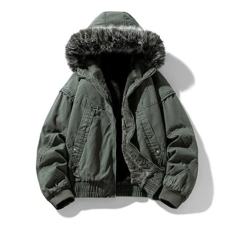 Elegantní Cargo Kabát Podšitý Fleece