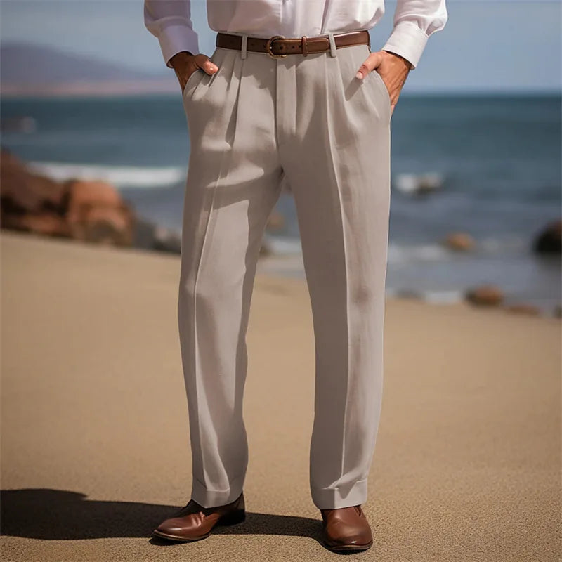 Elegantní Lněné Kalhoty