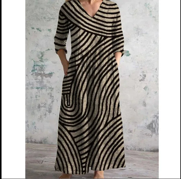 Marie – dlouhé letní boho šaty s potiskem, KARO Moda