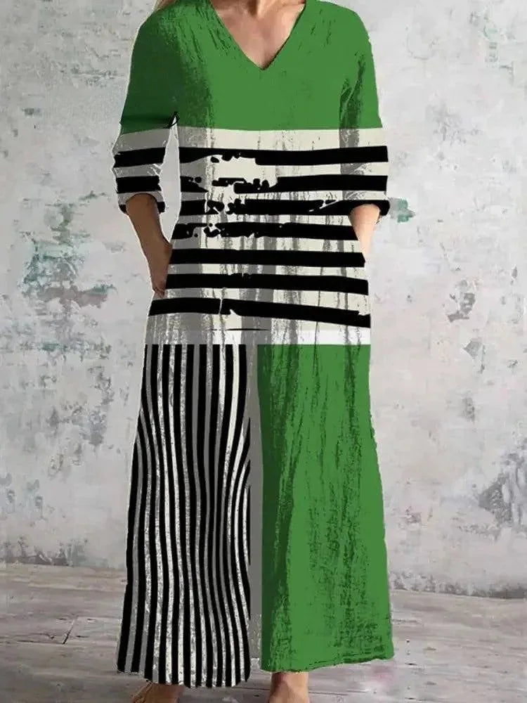 Alena – dlouhé letní boho šaty s potiskem, KARO Moda