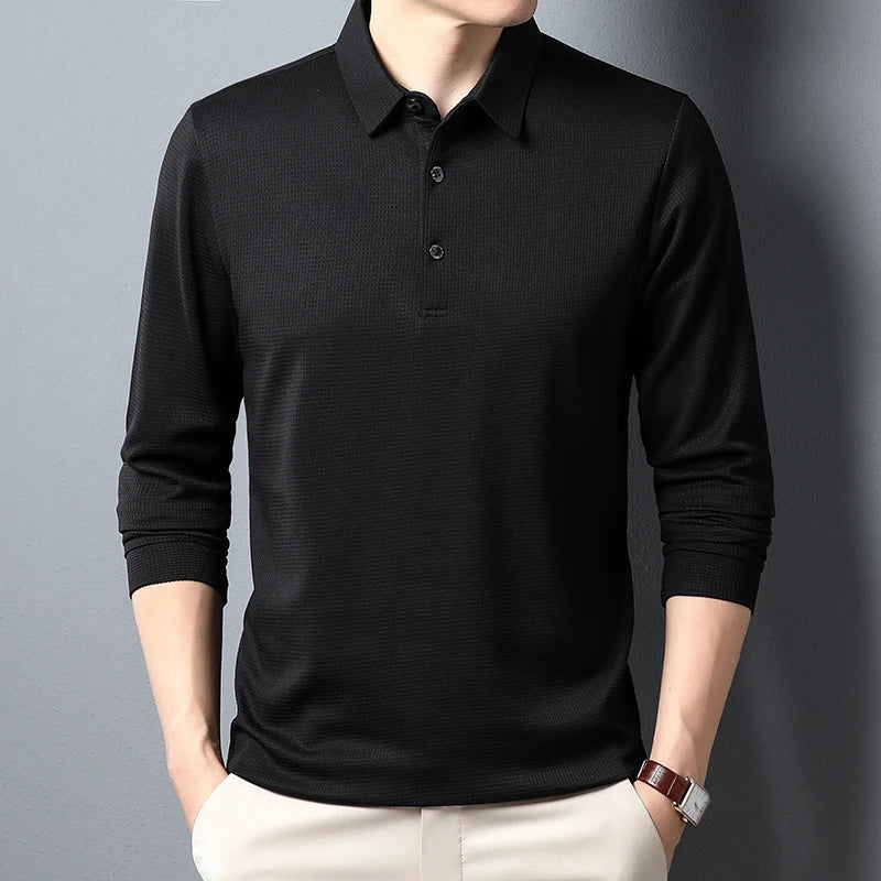 Elegantní Polo Košile s Dlouhým Rukávem
