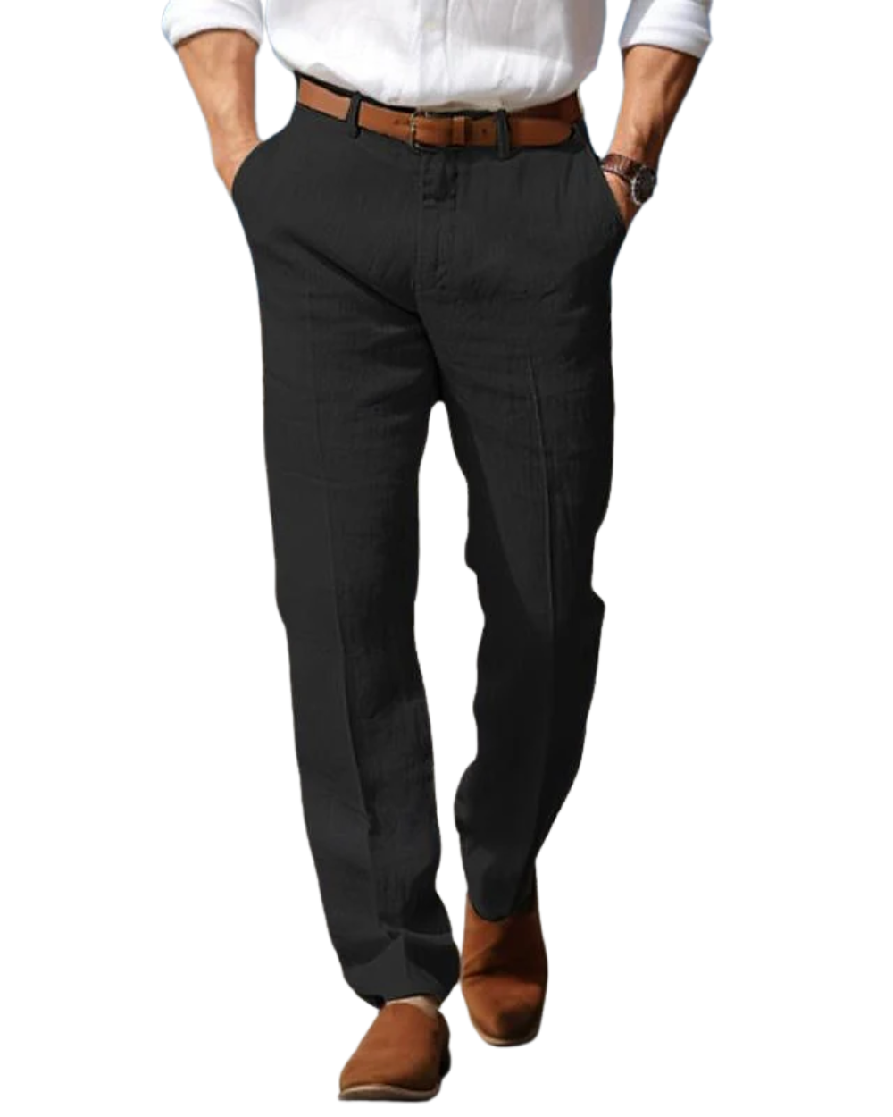 Elegantní Lněné Kalhoty