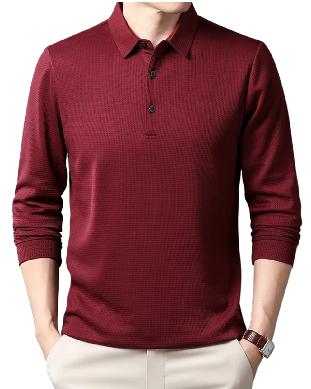 Elegantní Polo Košile s Dlouhým Rukávem